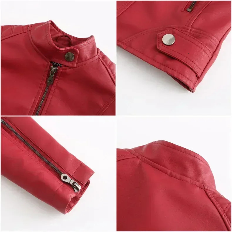 Faux Leather Jacket Women 2025 Autumn Spring Womens Moto Biker Jacket Red Black Coat Outerwear Brown Purple Blue 3xl 4xl Coffee 251029