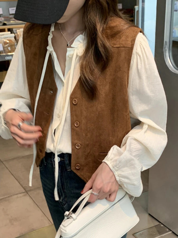 Fashion Vests Women Spring Autumn Coat Allmatch Cleanfit Casual Temper Korean Fashion Preppy Harajuku Streetwear Womens Chic 251029