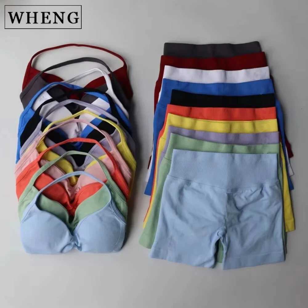 2Pcs Gym Set Women Backless Tank Tops High Waist Scrunch Seamless Shorts Gym Suit Fitness Clothes Activewear Workout SetsXJ251029