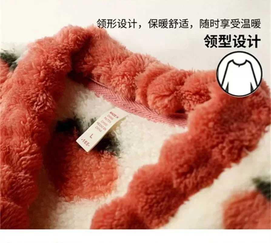 Autumn Winter New Women Outcoat Flannel Pajamas Autumn Thickened Warm Suit Loose Comfortable Homewear Casual Jacket sleepwearT251029