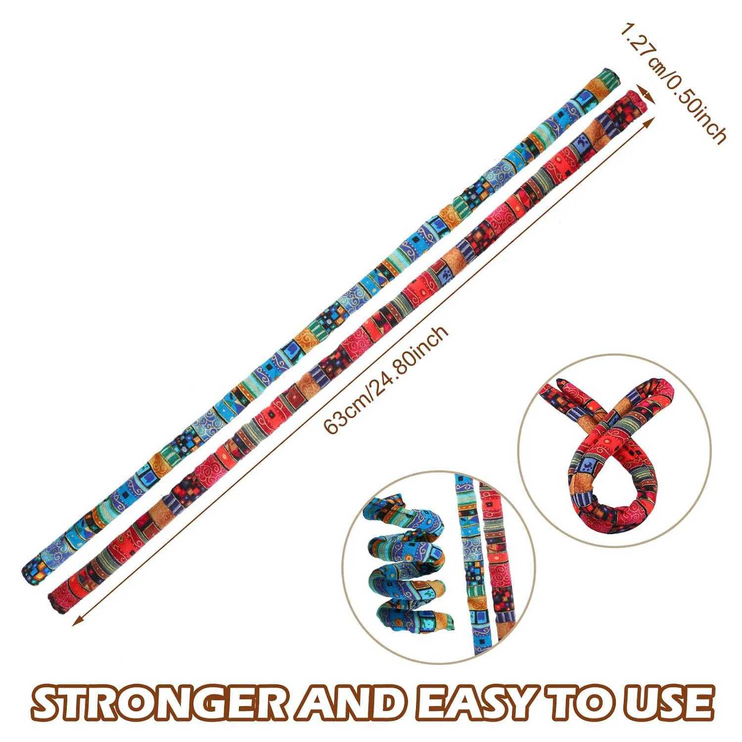 Colored dirty braid spiral long hair curling iron high ponytail headband ethnic style braid bendable hair accessory styling toolW251028