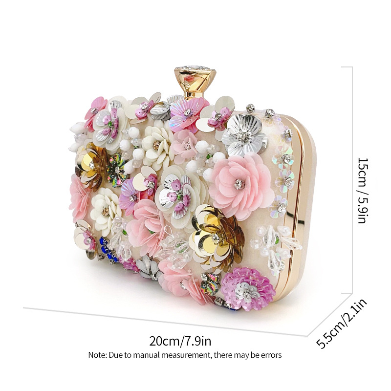 Evening Bags Designer for women luxury handbag 3D bead flower elegant wallet party dance womens wedding clutch bag