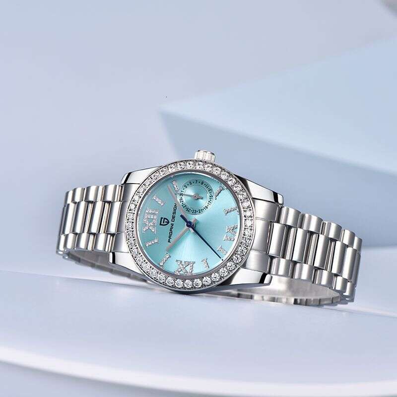 PAGANI DESIGN New Fashion Rhinestone Bezel Calendar Small Pointer Light Luxury Women's Quartz Watch PD-1776