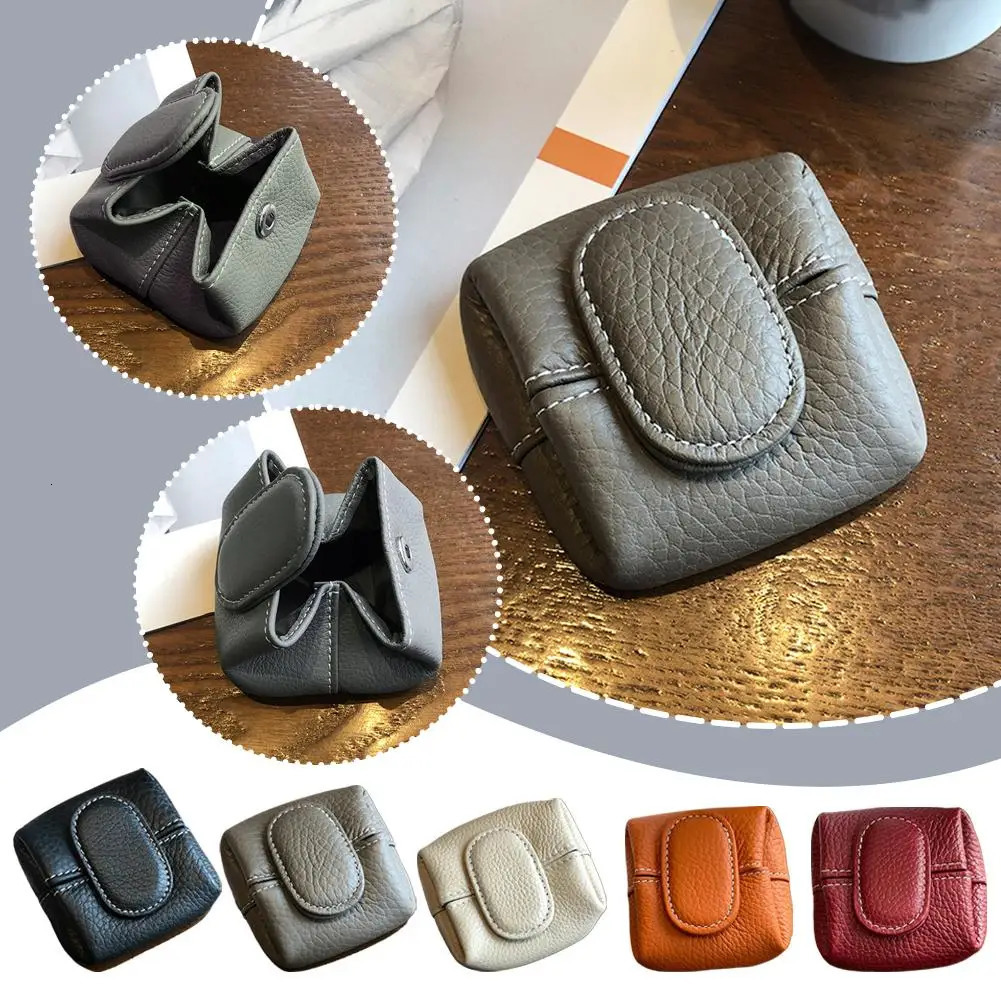 URBAN MASTER Mini Lychee Pattern Coin Purse Solid Color Buckle Key Earphone Storage Bag Casual Change Pouch for Daily Use 1603 251029