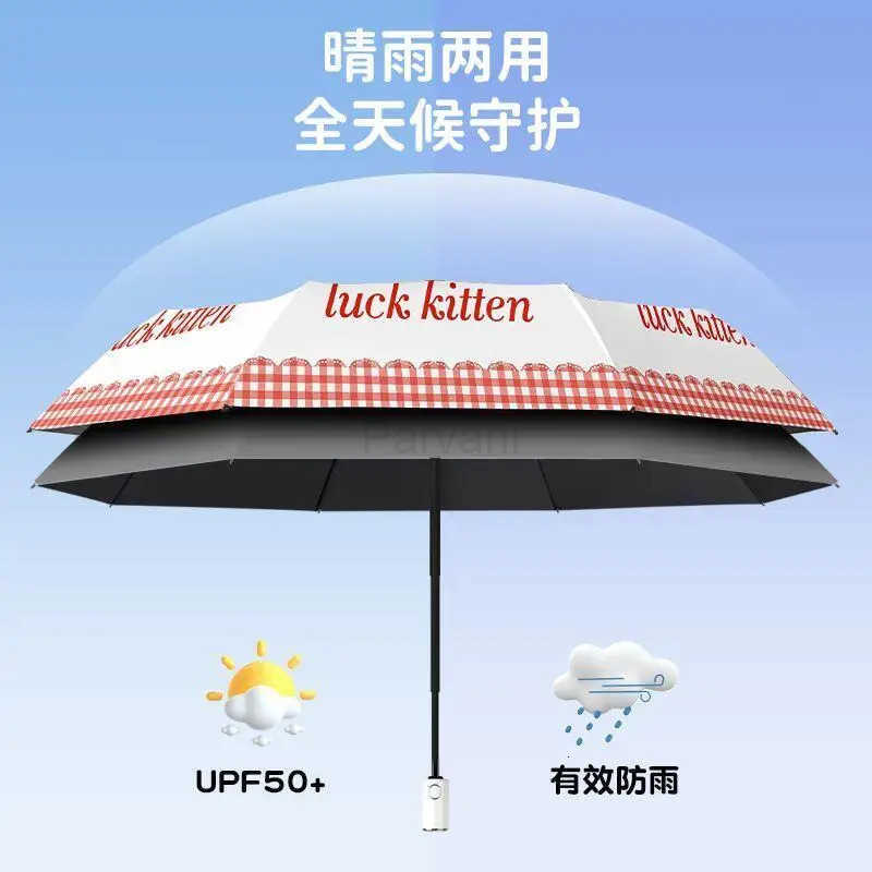 Sanrio Hot Sanrio Hello Kitty Cute Convenient Umbrella Kawaii Anime Sunscreen Uv Protection Student Sunshine and Rain Dual Use Umbrella L251029