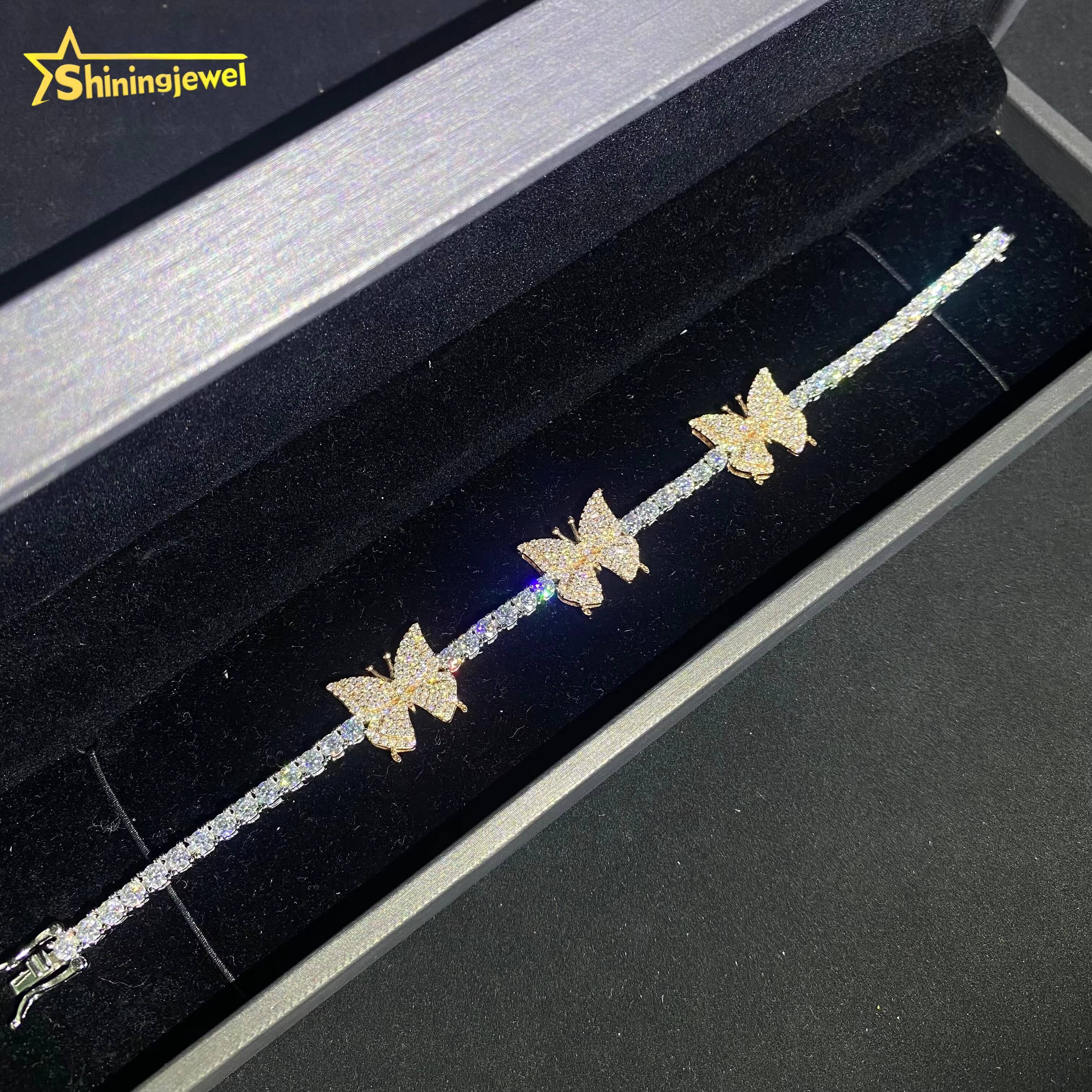 Pass Diamond Tester Iced Out Moissanite Bracelet Fine Hip Hop Diamond Jewelry 925 Silver VVS D Moissanite 3mm Tennis Bracelet