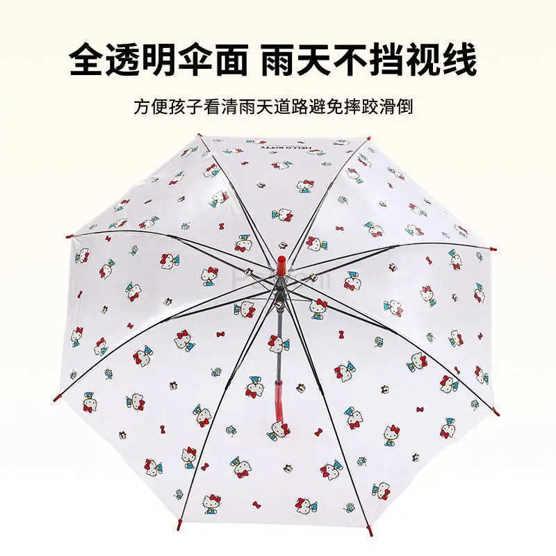Sanrio Sanrio Hello Kitty Umbrella Transparent Umbrella Cartoon Cute Student Good Looks Folding Windproof Fully Automatic Lightweight L251029