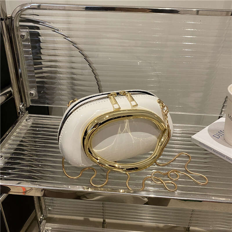 Designer bag 2025 New Round Box Clutch Evening Mini Small with Metal Hardware Handle Chain Crossbody Shoulder Bag