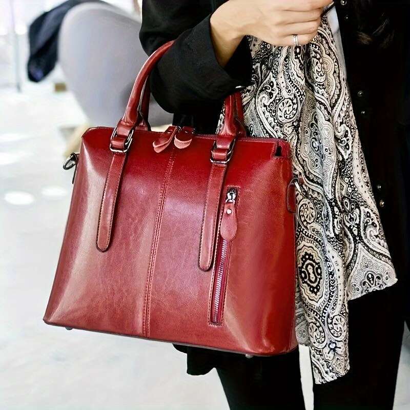 Genuine Leather Fashionable Women Crossbody, One Shoulder Oil Wax Cowhide Bag, Office, Travel, Ladie Gifts, Valentine Day Gift, Best