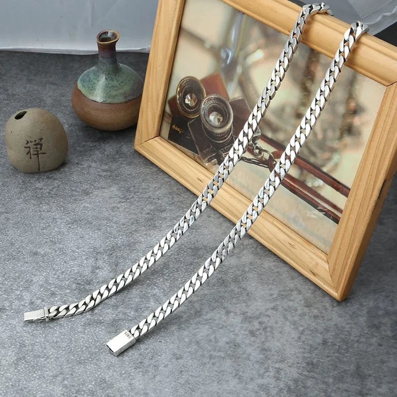 925 Silver Chains Original Certified Cuban Chain 925 Solid Silver Necklace 251013