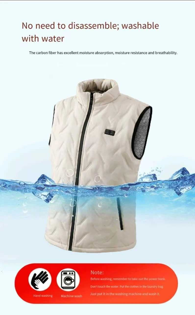 DualControl 9Zone Heating Vest Casual Vest Autumn and Winter Electric Heating Vest Same Style for Men and WomenNo Power Bank W251029