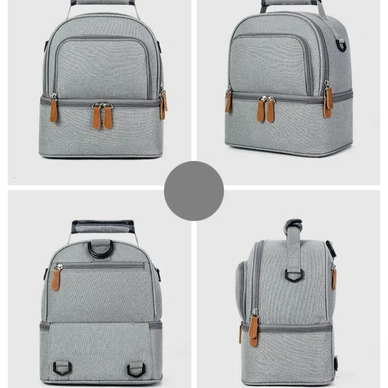 Large Capacity Picnic School Food Lunch Bag Insulated Backpack Lunch Box Bags Fresh Cooler Breast Milk Freshkeeping Handbag 251029