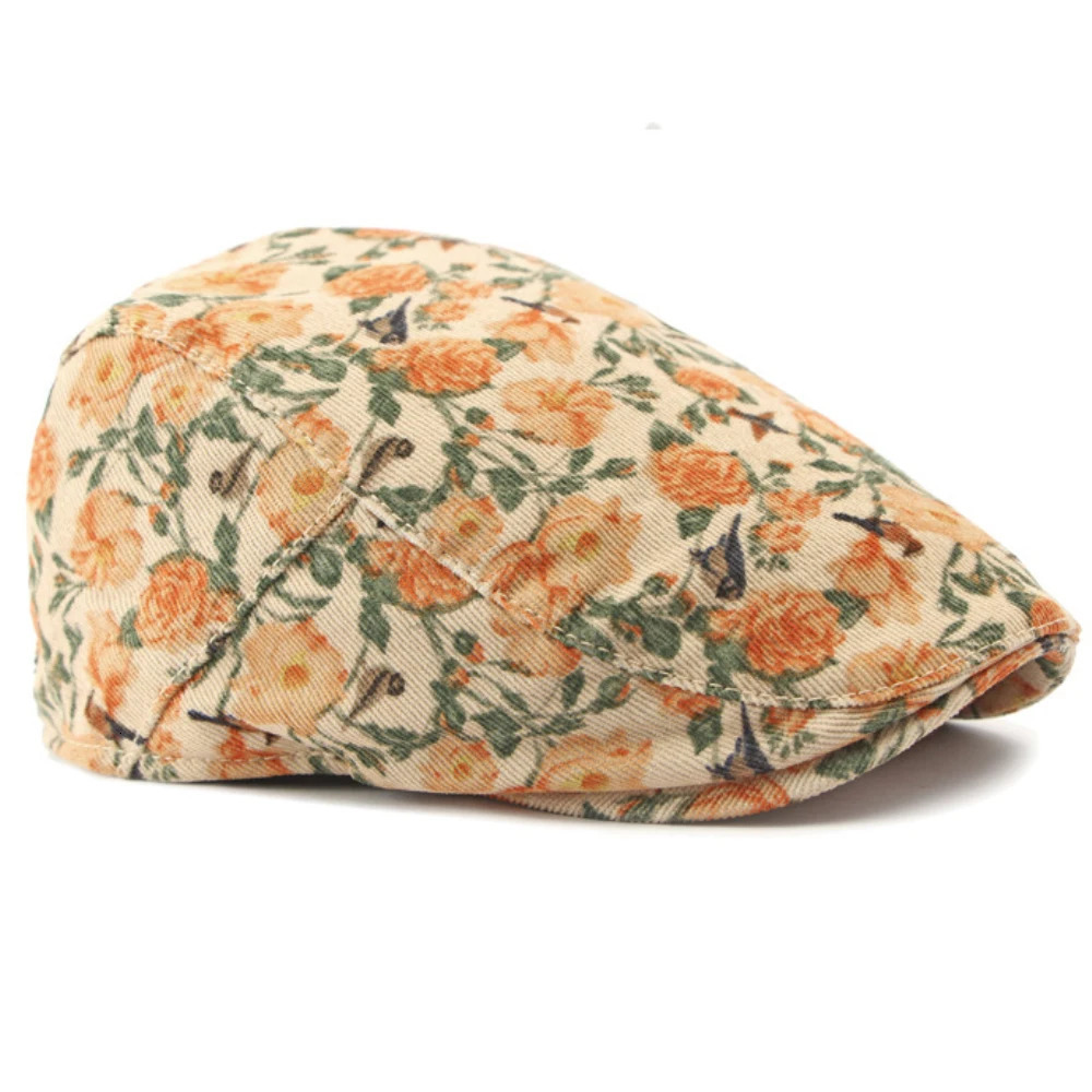 HT4405 Autumn Winter Hat Caps for Men Women Retro Floral Artist Painter Beret Adjustable Ivy Flat Cap Male Female 251013