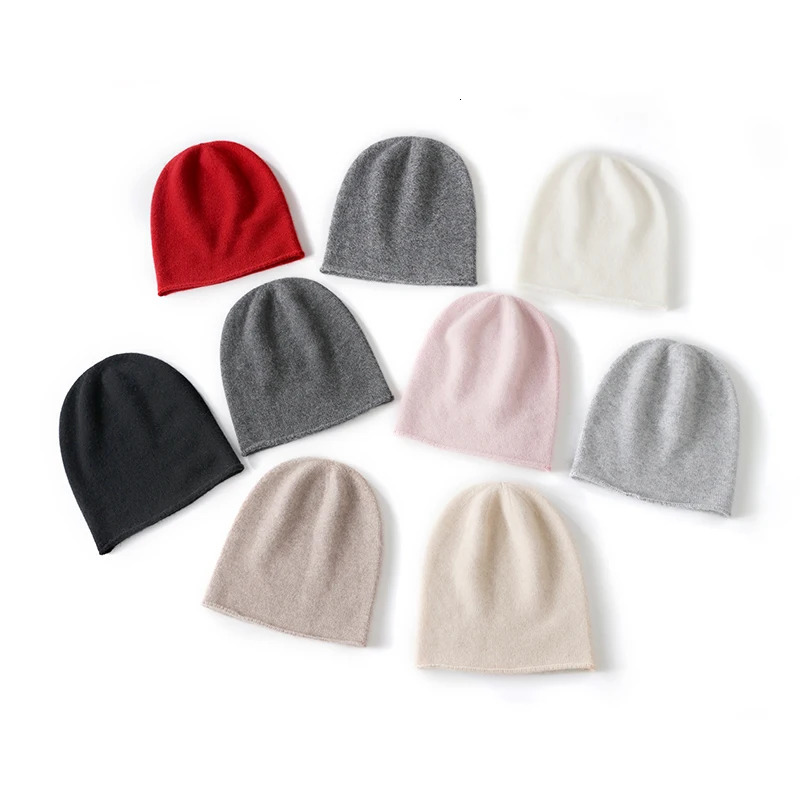 Winter Unisex 100 Cashmere Hats Outdoor Casual Keep Warm Solid Color Cashmere Knitted Beanie Hat Women Men Hedging Caps 251029