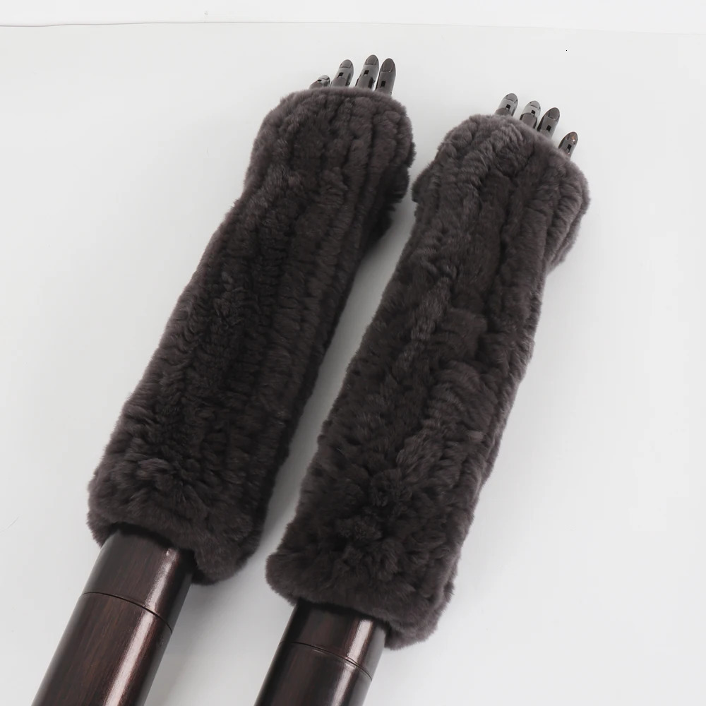 Style Fashion 100 Genuine Rex Rabbit Fur Lady Gloves Women Winter Keep Warm Real Fur Glove Elastic Knit Outdoor Fur Mittens 251029
