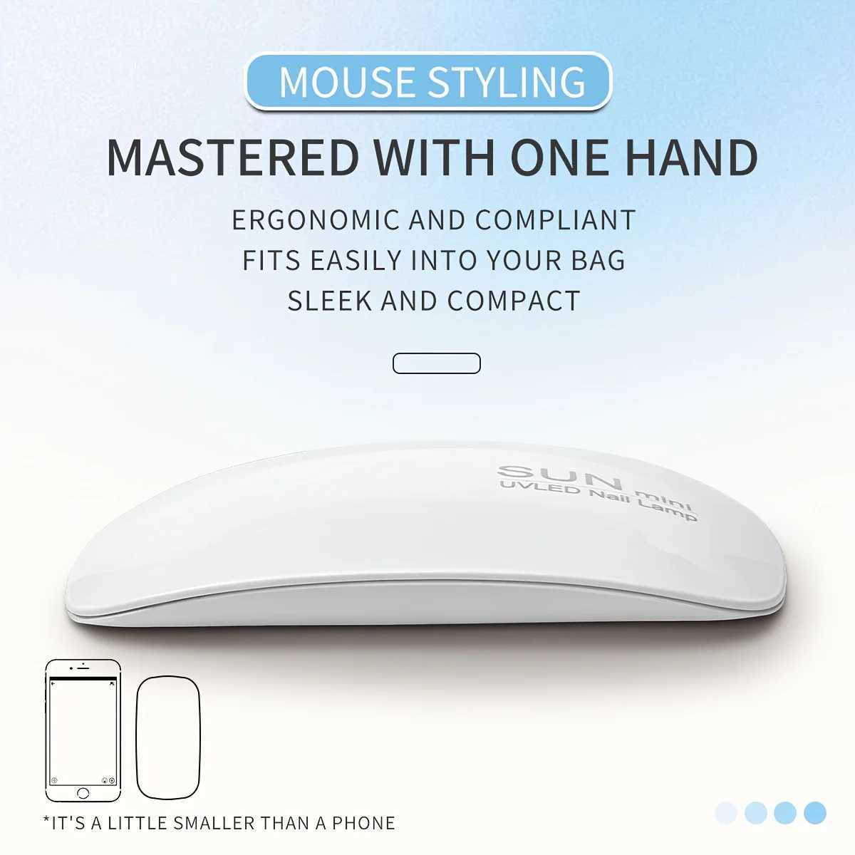 1Pc 6 Lamp Beads White Mini Mouse Nail Lamp Nail Portable Micro USB Power Supply Cable Home Use Drying Lamp For Gel J251117