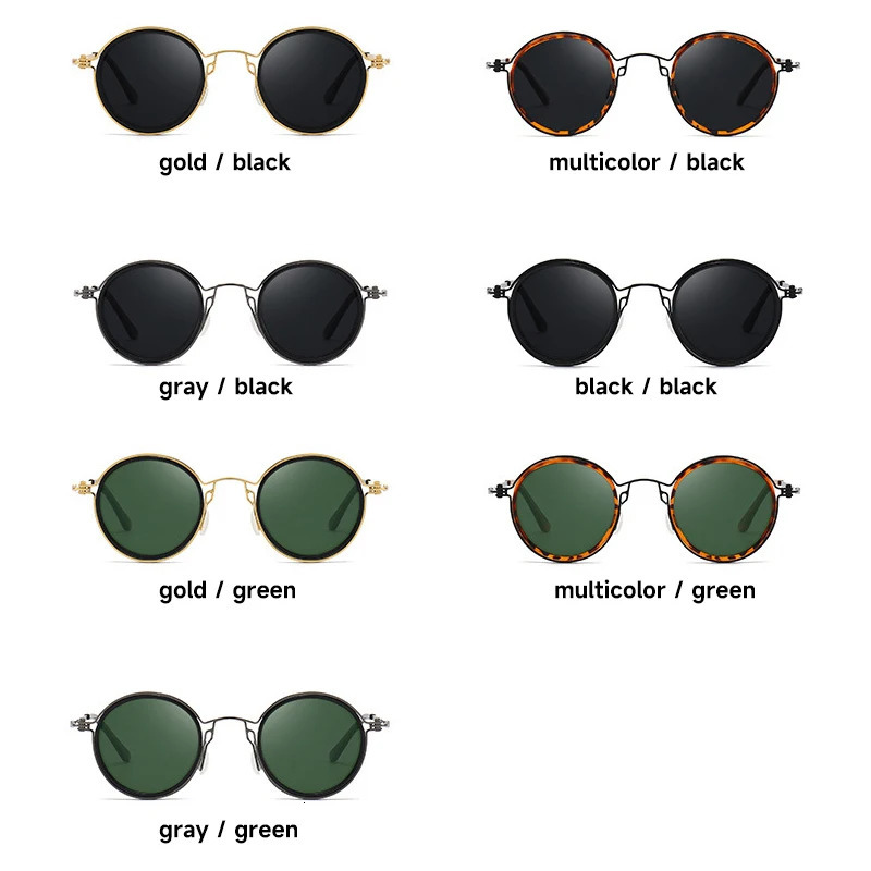 Vintage Polarized Sunglasses Men Round Retro UV400 Sun Glasses High Quality Alloy Eyewear Driving Fishing Sunglass 251013