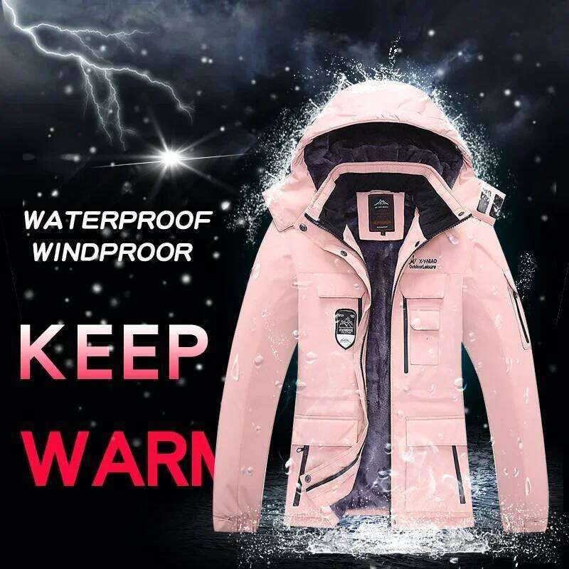 Winter Suit Warm Fleece Ski Jackets And Strap Pants Windproof Waterproof Snowboard Jacket Women Outdoor Hiking Camping Sport
