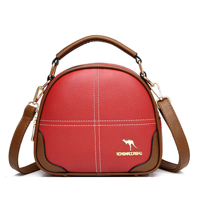 2025 New High-End Embroidered Crossbody Shoulder Women's Versatile Commuter Soft Leather Handbag Small Round Bag handbag for womens fashion bag