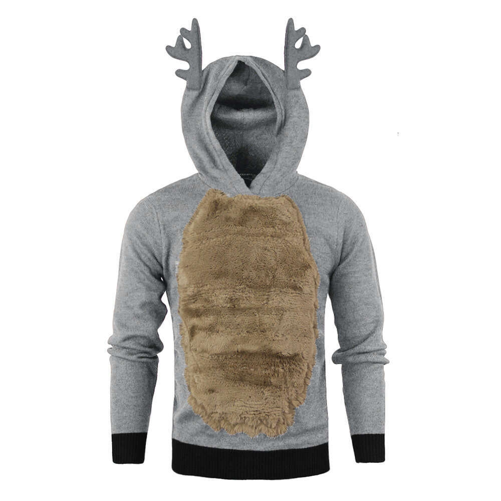 Mens Womens Christmas 3D Elf Print Hoodie Casual Long Slve Sweatshirt with Pockets winter