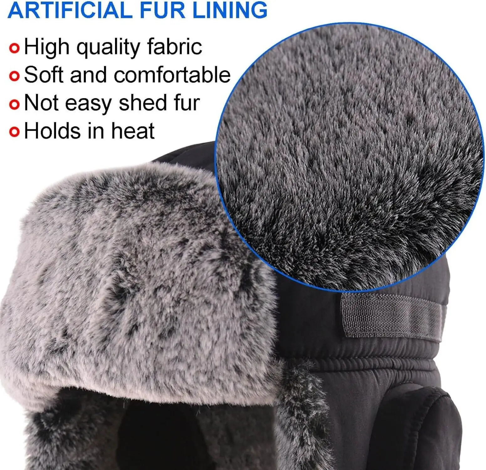 Winter Cozy Plush Ushanka Russian Hat Windproof Cold Proof Full Hood Earflap Hat Velvet Thick Thermal Hat 5860cm 251029