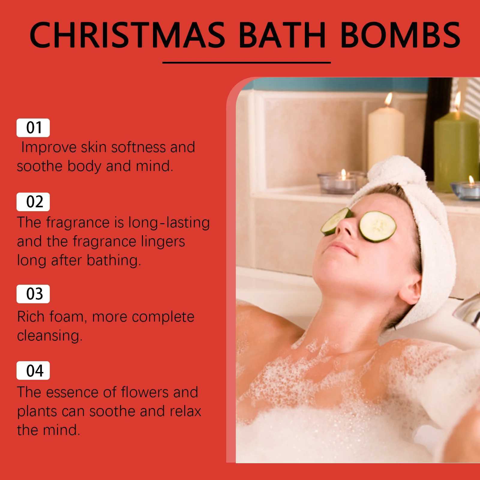 Christmas Bubble Shower Ball Set Spa Relaxing Body Cleansing Reduce Dryness Bath Balls for Adults Christmas Atmosphere Shower L251029