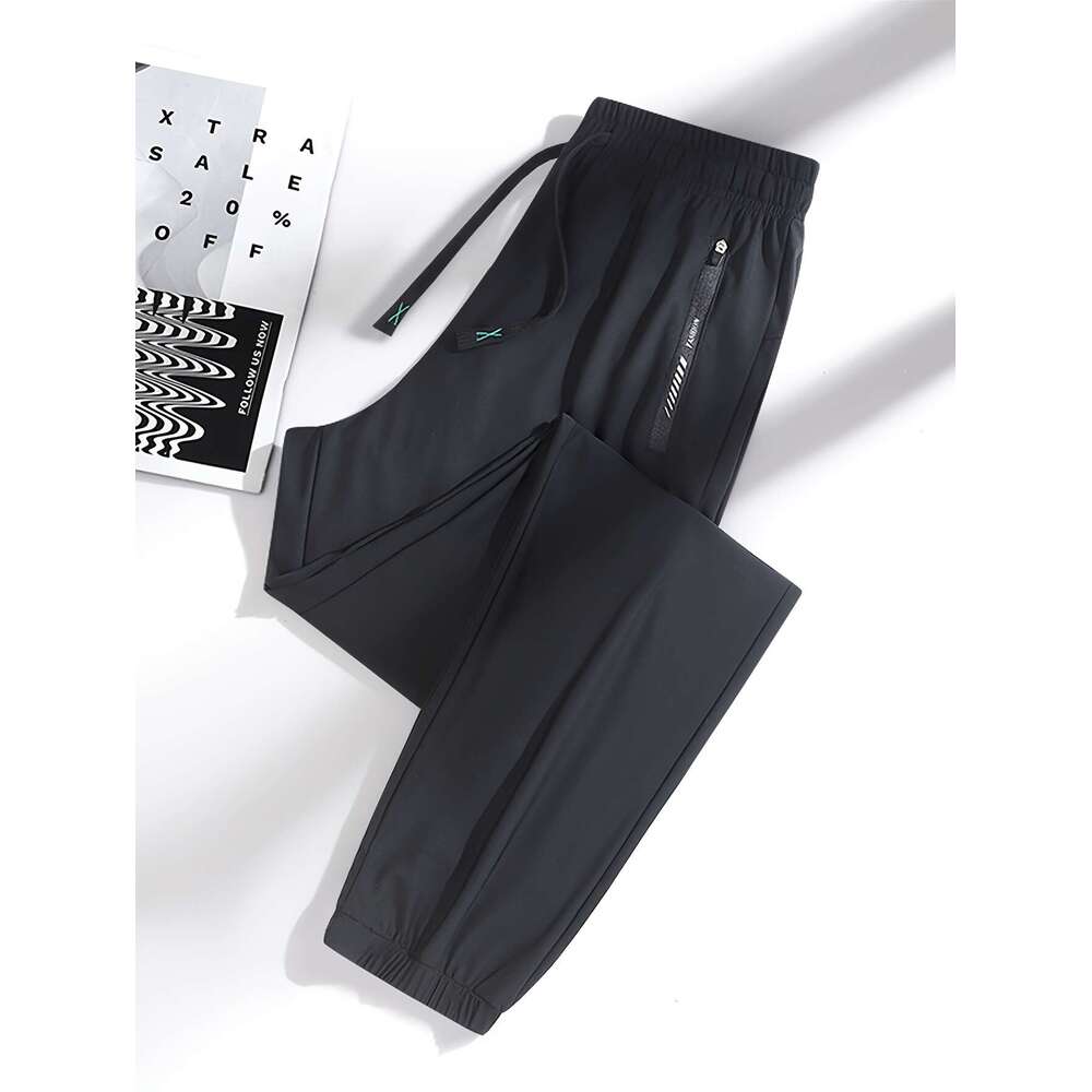 5pcs Women's High-Stretch Ice Sliky Fiber Athletic Leggings Full-Length Workout Pants with Zipper-Free Drawstring Waist & Zipper Pockets, Multi-C