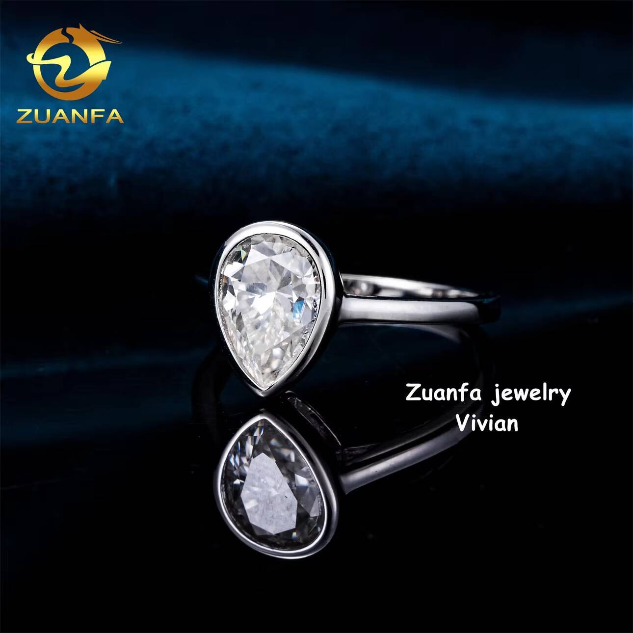 Sterling Silver 925 GRA Certificated VVS Moissanite Diamond Iced Out Women Wedding Rings Pass Diamond Tester