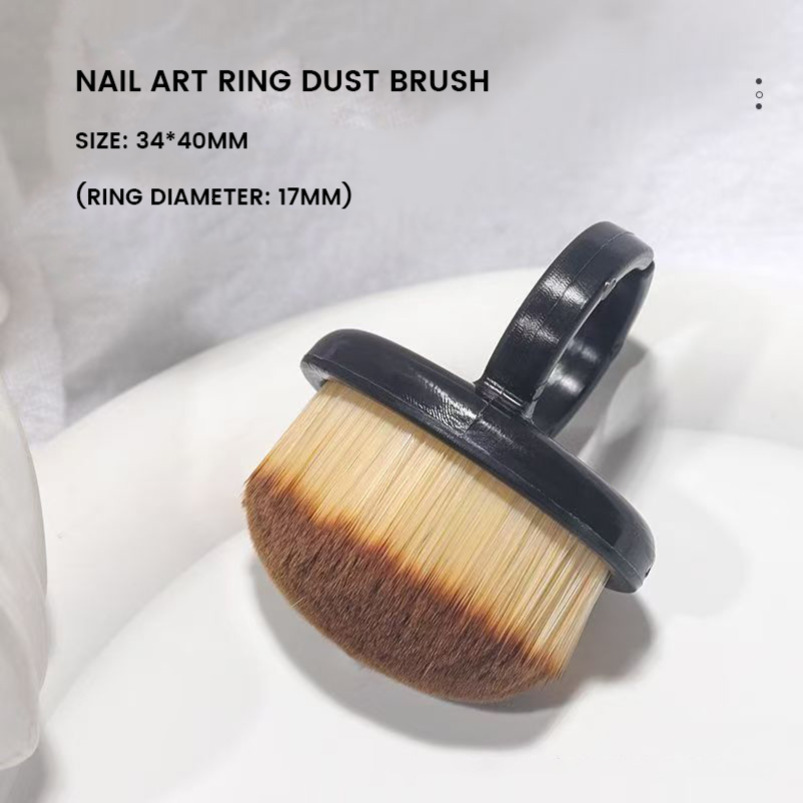Ring-Style Nail Dust Brush with Soft Bristles - Perfect for Professional & At-home Cuticle Care