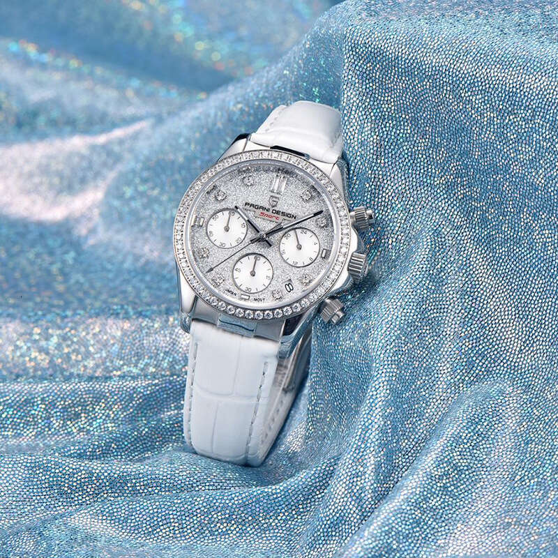PAGANI DESIGN Fashion Diamond Face Calendar Luminous Stainless Steel Women's PD1730 Quartz Watch