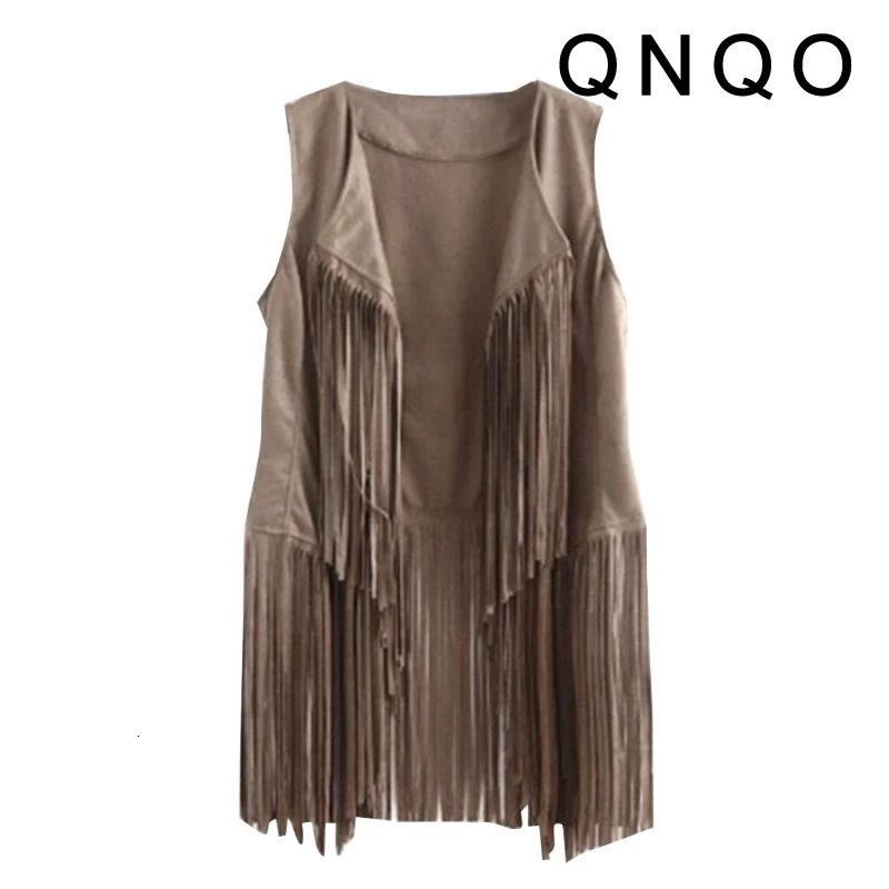 QNQO Tassel Vest for Women Pink Sleeveless Chic Casual Top Streetwear Female Fashion Vintage Solid Sexy Female Tank Top 251029