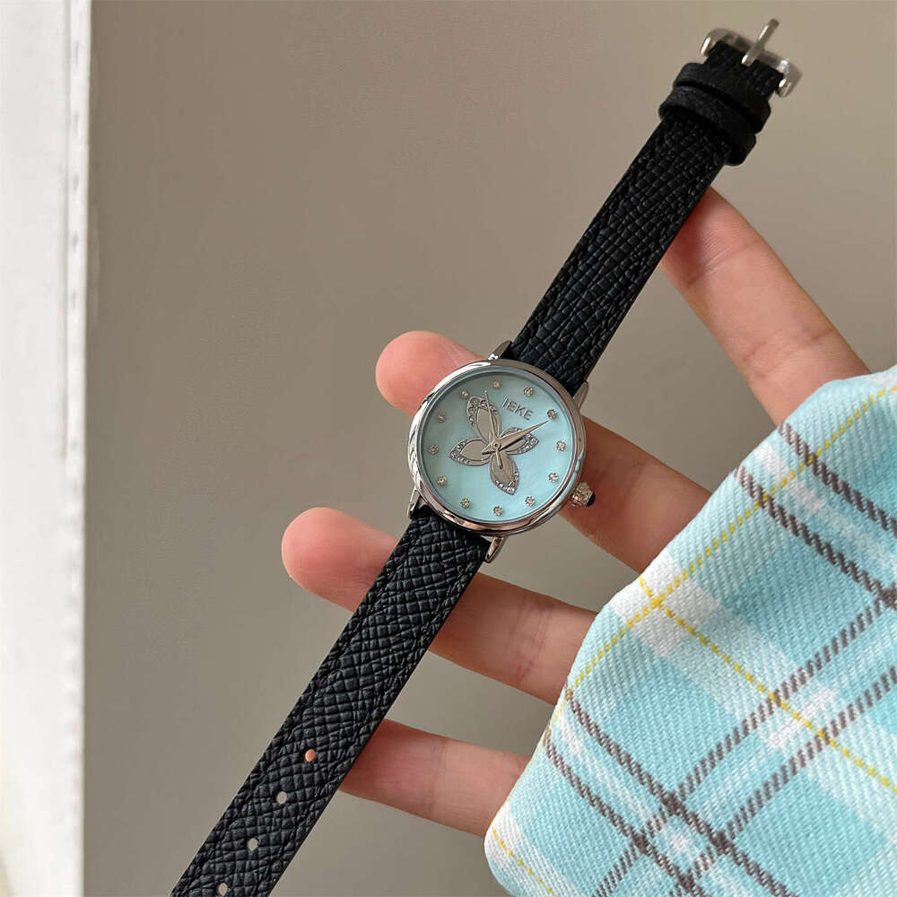 Butterfly Point Diamond Korean Style Designer Belt Quartz Watch Niche Design Sense Fashion Trend Women's Wristwatch