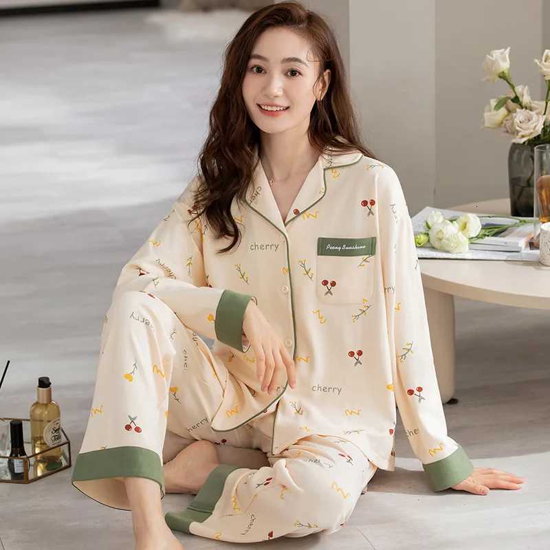 Pyjamas Women Clothing Sets Autumn Pajamas for Teen Girls Kawaii Pijamas Sleepwear Breathable loungewearT251029