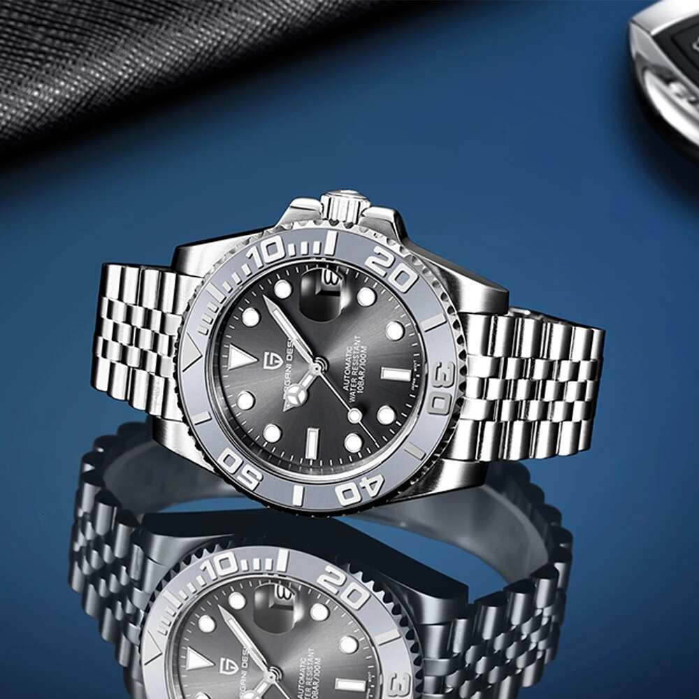 pagani design ceramic bezel automatic mens mechanical watch stainless steel strong luminous pd1651