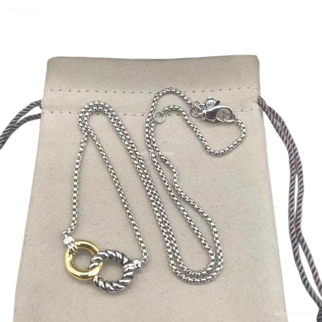 Designer For Women Luxury Necklaces Color Davidlys Yurmanly Rope Jewlery Iced Out Entwined Loops Design Personalized Sunflower Round Zircon 50Cm Length D25