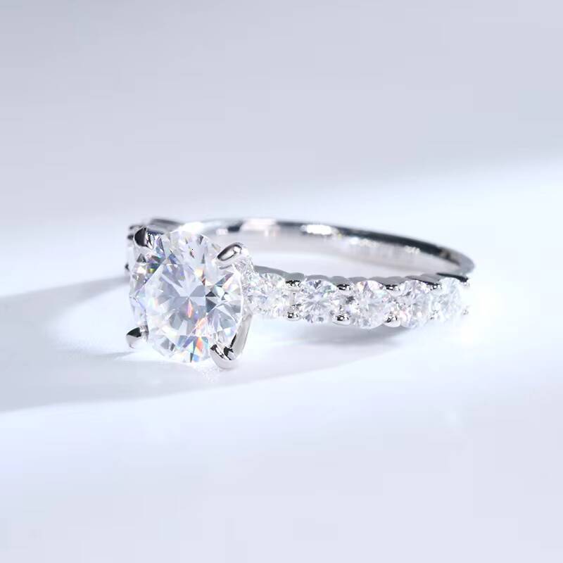 New Arrival Round Cut15 CT 75mm Moissanite Diamond Ring 14k 18k White Gold Moissanite Jewelry Engagement Ring for Women