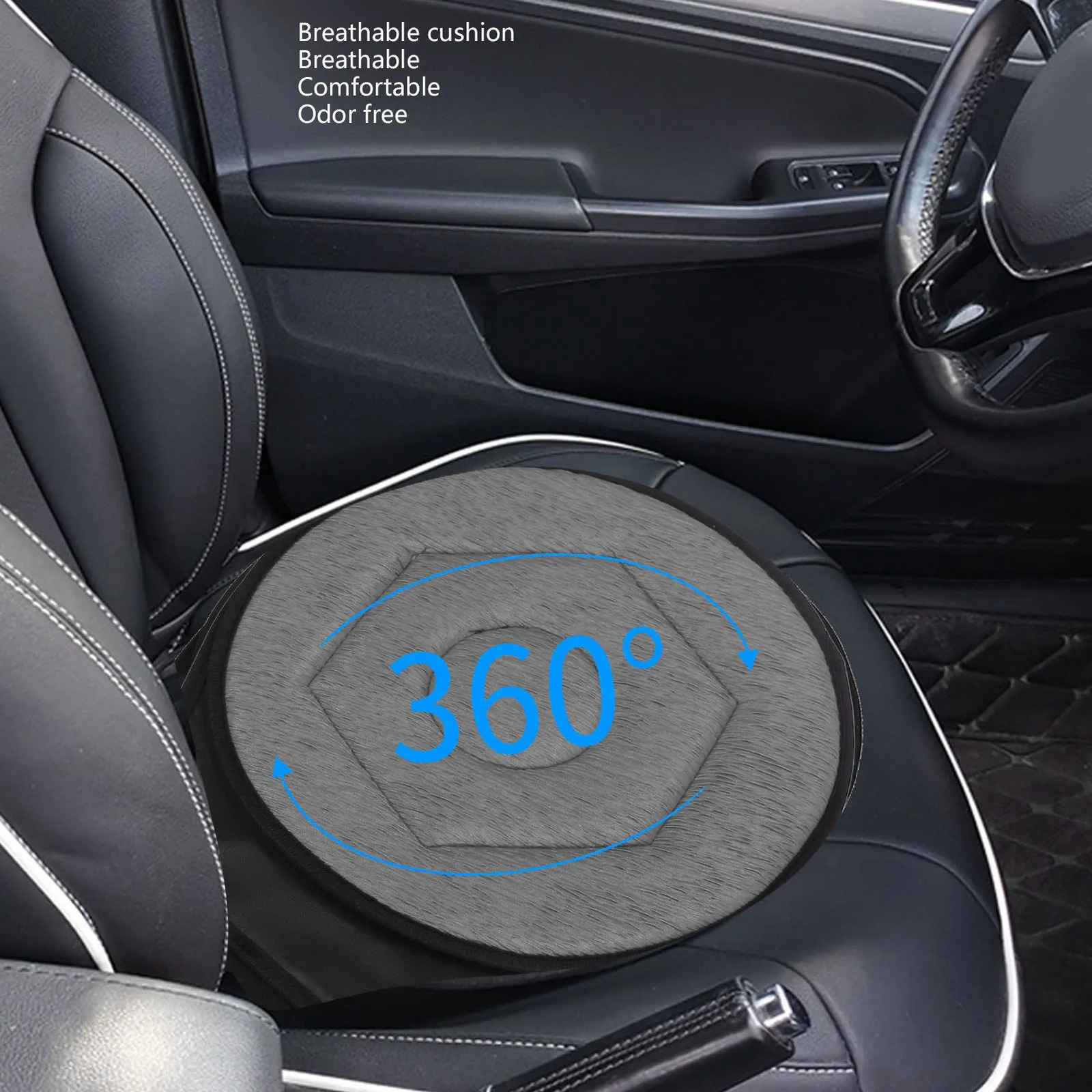 Round Car Cushion 360 Degrees Rotating Geometric Rhombic Shape Portable Rotating Seats Cushion for Elderly 251029