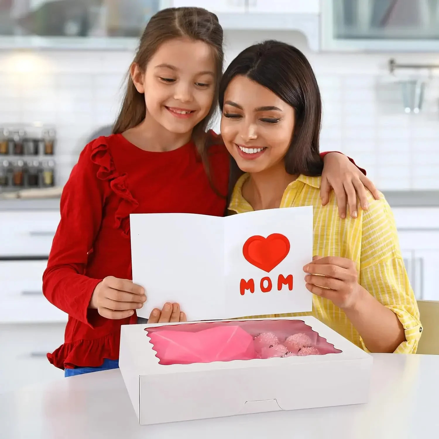 Multi Bakery Boxes with Window Cookie AutoPopup Treat for Pies Muffins Donuts and PastriesGift MomWhite 251013