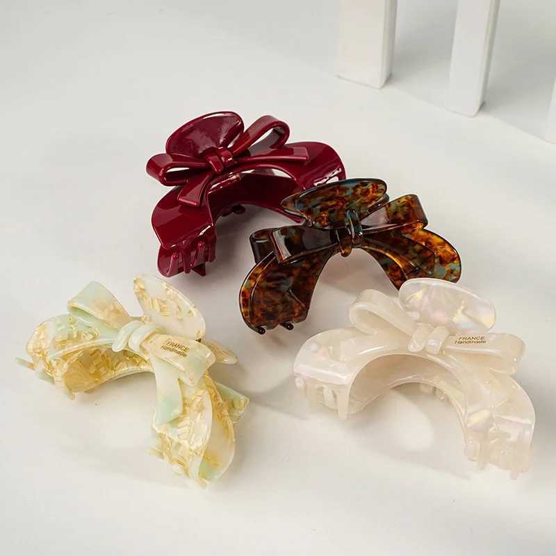 1PC French highend bow vinegar clip elegant temperament hair clip shark clip womens hair accessory hair clipW251028