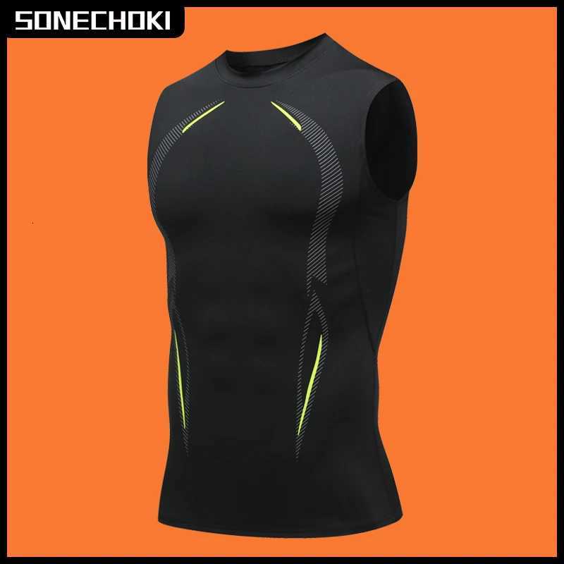 Compression Tank Top Men Running Gym Shirt Sleeveless Quick Dry Sportswear Male Fitness Bodybuilding Vest Workout Muscle Top W251029