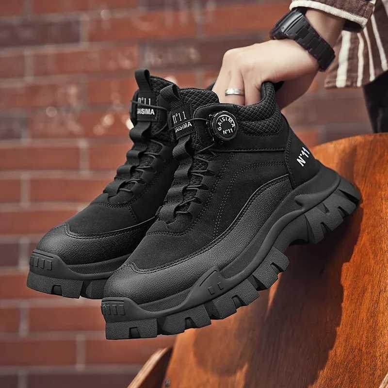 Mens Short Boots 2024 Winter New Thick Soled Work Casual Shoes Waterproof NonSlip Sneakers Male Tenis Shoes Outdoor Boots Men Z251029