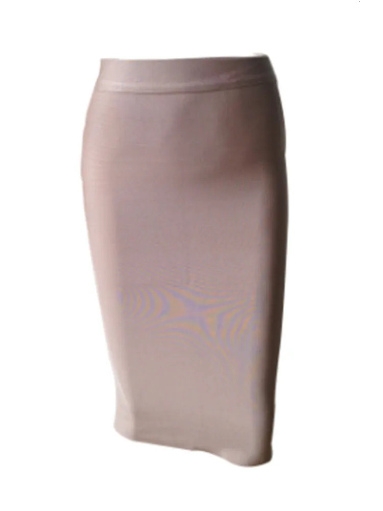 13 Colors Solid Nude XL XXL Sexy Summer Bodycon Party Bandage Skirt Women Blue Pink White Black Beige Red Pencil Skirt 60cm 251028