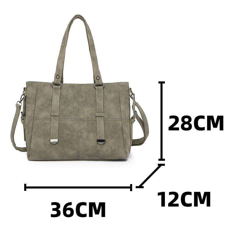 Women's Retro Suede Gray Shoulder Bag Large Quality Nubuck Leather Ladies Tote Handbag Quilted Decoration Female Crossbody Bags 251029