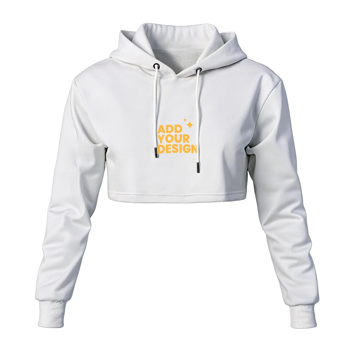 Women's Cropped Hoodie | DTF All-Over Print | Front Back Sleeve Design | 100% Polyester Fleece | Regular Fit Casual Pullover