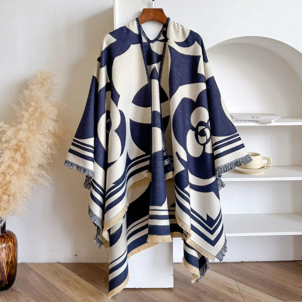 Ethnic Style Women Cashmere Scarf Thick And Warm Large Square Fashionable Versatile Elegant 251013