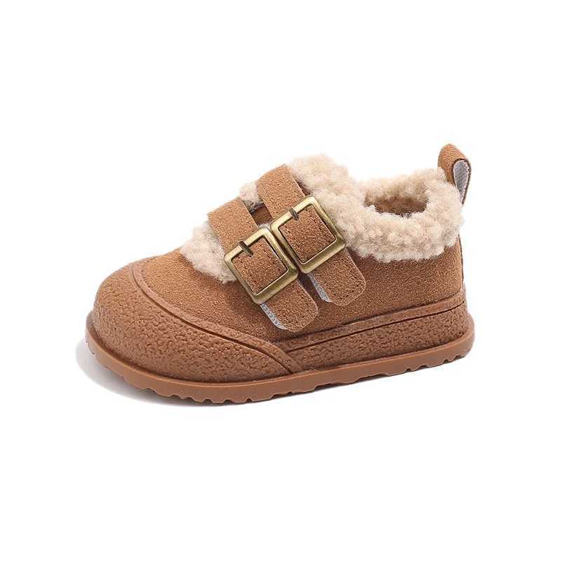 2024 Children Plush Warm Shoes for Girl Winter New Fashion Korean Style Soft Thick Sole Antislippery Versatile Chic Casual Shoes C260130