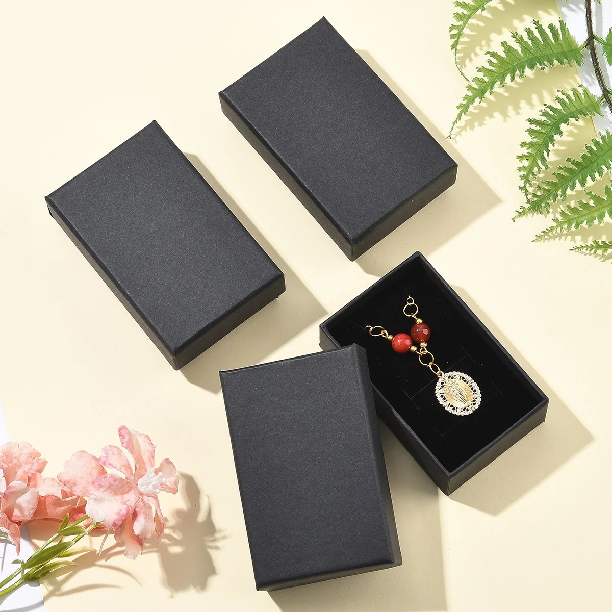 24 Pcs Kraft Paper Cardboard Jewelry Boxes Ring Box Rectangle For Valentines Day Mothers Gift Packaging 251013