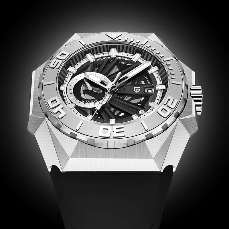 paganidesign fashion calendar large dial automatic mechanical stainless steel mens watch pdys007
