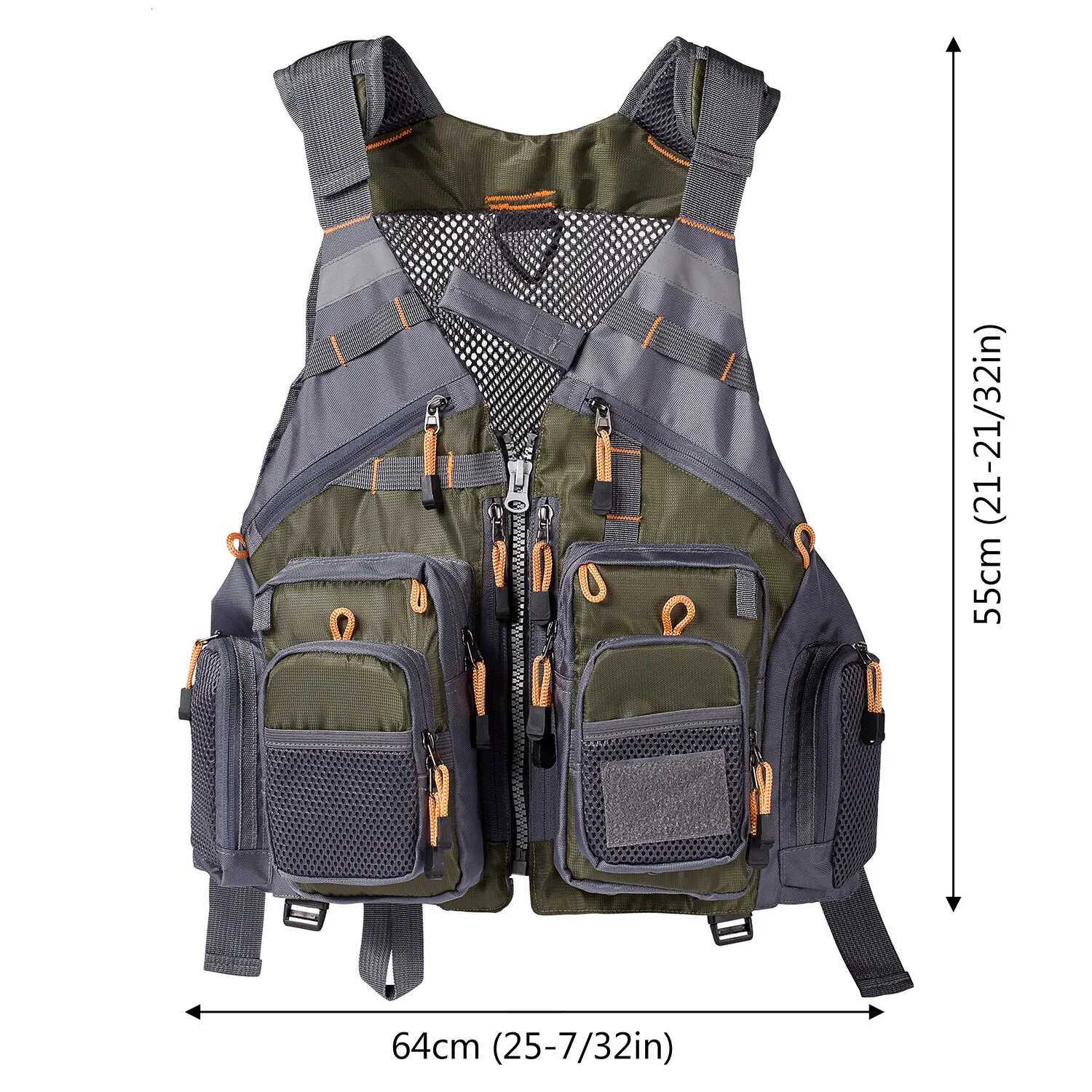 Breathable Fishing Vest Outdoor Sports Fly Swimming Adjustable Vest Fishing Tackle W251029