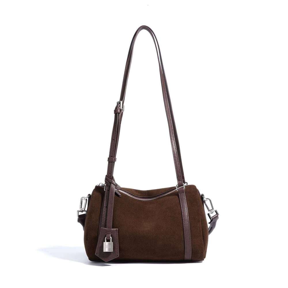 Suede Women's Armpit Autumn New Niche Design Frosted Cowhide Lock Pendant Antique Fashion Single Room Crossbody Bag Suotong1029